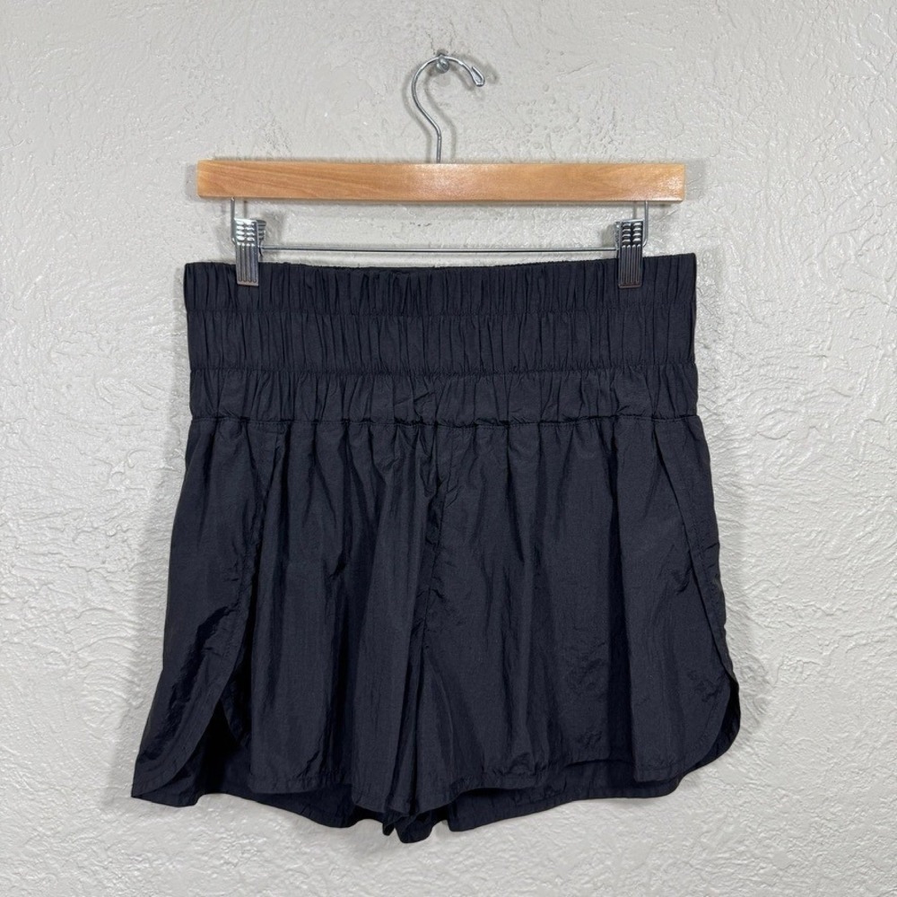 High Waisted Running Shorts Medium Nylon Athletic Gym Black Athleisure Automet